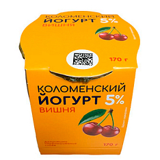 Йогурт Коломенский 5%ж Вишня 170г/4 Стекло