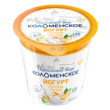Йогурт Коломенский Персик-груша с массовой долей жира 2,5% 125г