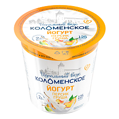 Йогурт Коломенский Персик-груша с массовой долей жира 2,5% 125г
