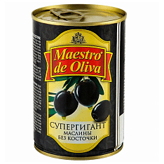 Маслины MAESTRO DE OLIVA СУПЕРГИГАНТ б/к/425г/12  шт/Испания