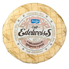 Сыр "Edelweiss" с ароматом грецкого ореха 45% шар 1,7кг Молодея