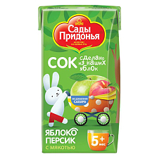 Сок Яблочно-персиковый с мякотью восстановленный 0,125л "Сады Придонья"