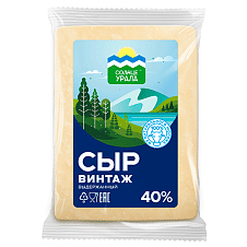 Сыр "Винтаж" выдерж. тв. 40%, вес ~160-180г/6кг/ТМ Солнце Урала/Белебеевский МК