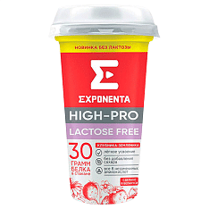 Напиток кисломолоч. безлактоз. EXPONENTA HIGH-PRO Клубника-земляника, 250г/6шт