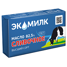 Масло Сладко-слив. традиц. несоленое Экомилк 180г 82,5%