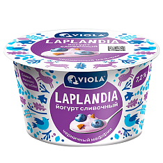 Йогурт Сливочный VIOLA Laplandia с нап."Черничный маффин" мдж 7,2% 180г