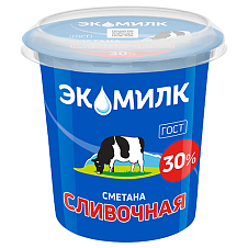 Сметана Сливочная Экомилк 30% 300г