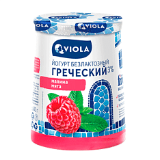 Йогурт "Греческий" безлактозный FREE с малиной и мятой 3,0% 140г