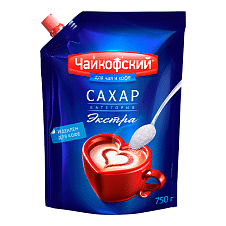 Сахар "Чайкофский" белый кат. экстра ГОСТ дой-пак 0,75кг