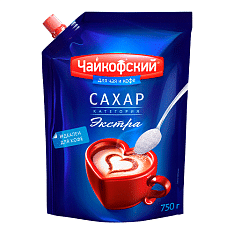 Сахар "Чайкофский" белый кат. экстра ГОСТ дой-пак 0,75кг