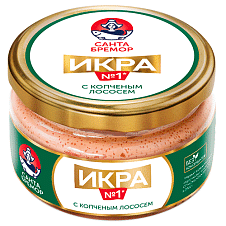 Икра деликатесная с копченым лососем, ст. бан. 180г/6шт