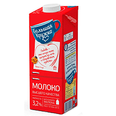 Молоко "Большая Кружка" 3,2% 1л/12шт