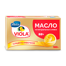 Масло сладкосливочное фасованное Viola, мдж 82,5%, 180г