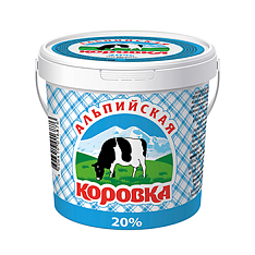 Мол. продукт Альпийская Коровка с з.м.ж.20% 900г (произв. по тех. сметаны)