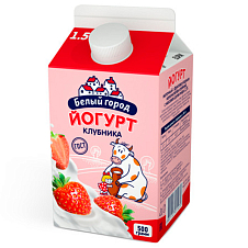 Йогурт питьевой Белый город клубничный 1,5% 500г Rex