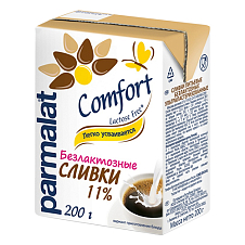 Сливки питьевые Parmalat Comfort б/лакт. у/паст. 11% 200г Brik