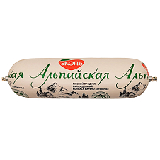Варено-копченая колбаса "Альпийская  Халяль" минибатон 350г ЭКО