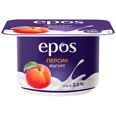 Йогурт EPOS с персиком, мдж 2,5%, 120г