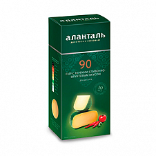 Сыр твердый Аланталь №90 45%, брусок 190г Порхов