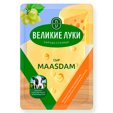 Сыр Великие Луки Maasdam 45% Слайсы 125 г в ТФ ВМК