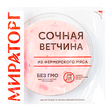 Ветчина Сочная, охл нарезка, 160г/6шт/МИРАТОРГ