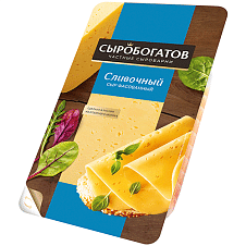 Сыр Сливочный 50% нарезка 125г/12шт ТМ Сыробогатов