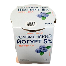 Йогурт Коломенский термостатный 5%ж Черника 140г/4 Керамика
