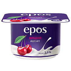 Йогурт EPOS с вишней, мдж 2,5%, 120г