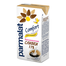 Сливки питьевые Parmalat Comfort б/лакт. у/паст. 11% 500г Brik Slim