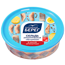 Сельдь филе-кусочки в масле "по-царски" ароматная  0,4 кг