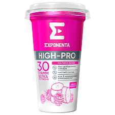 Напиток кисломолоч. обезжир. EXPONENTA HIGH-PRO Малина-банан, 250г/6шт