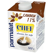 Сливки питьевые Parmalat Chef у/паст. 11% 12х500г Brik Square