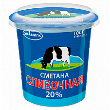 Сметана Сливочная Экомилк 20% 300г