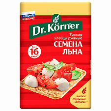 Хлебцы Ржаные с семенами льна 0,1кг Dr.Korner