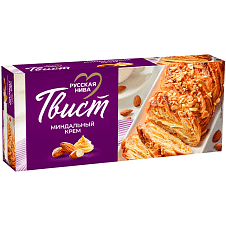 Рулет слоеный Твист Миндальный крем 0,3кг (9 шт) Хлебпром
