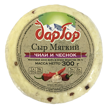 Сыр мягкий Кавказский "Дар Гор" с чили и чесноком, 45%, 300 гр /6