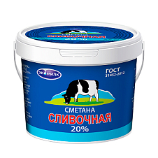 Сметана Сливочная Экомилк 20% 700г