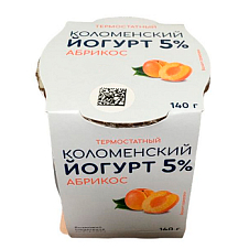 Йогурт Коломенский термостатный 5%ж Абрикос 140г/4 Керамика