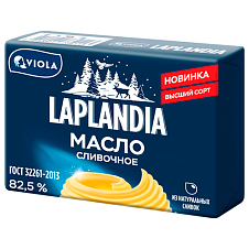 Масло сладко-сливочное несоленое "Традиционное" Laplandia ГОСТ, мдж 82,5%, 180г