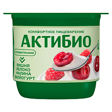 Актибио йогурт Вишня-яблоко-малина 2,9% 130г