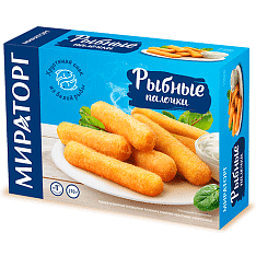 Палочки рыбные из фарша тресковых пород, ЗАМ, 270г/12/МИРАТОРГ