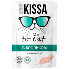 Корм влажный для кошек с Кроликом в соусе, пауч 0,075кг/28шт/ТМ Kissa
