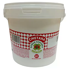 Сметана Божья коровка, 20%, ведро, 5кг