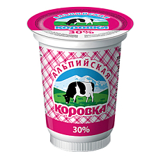 Мол. продукт Альпийская Коровка с з.м.ж.30% 400г (произв. по тех. сметаны)