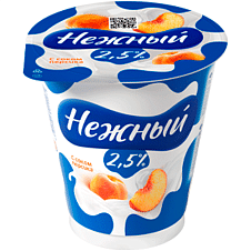 Нежный продукт йог. 2,5% 350г с соком персика