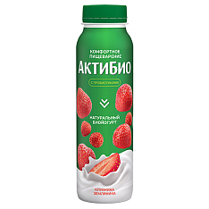 Актибио йогурт питьевой Клубника-земляника 1,5% 260г