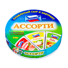 Сыр плавл сегмент АССОРТИ 25% 140г (сливочный, ветчина, грибы) Рязань