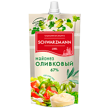 Майонез ТМ "SCHWARZMANN" Оливковый 67% ГОСТ дой-пак 400 мл