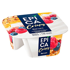 Йогурт EPICA CRISPY натуральный и смесь из мюсли и сушен.ягод 6,5% 138г
