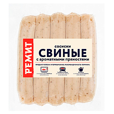 Сосиски Свиные с ароматными пряностями в/у (шт 260 г) Ремит